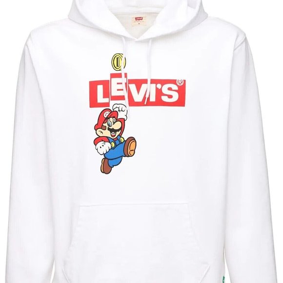 Levi's x Nintendo Super Mario Bros Graphic Sweatshirt Hoodie White Small… - Picture 3 of 15